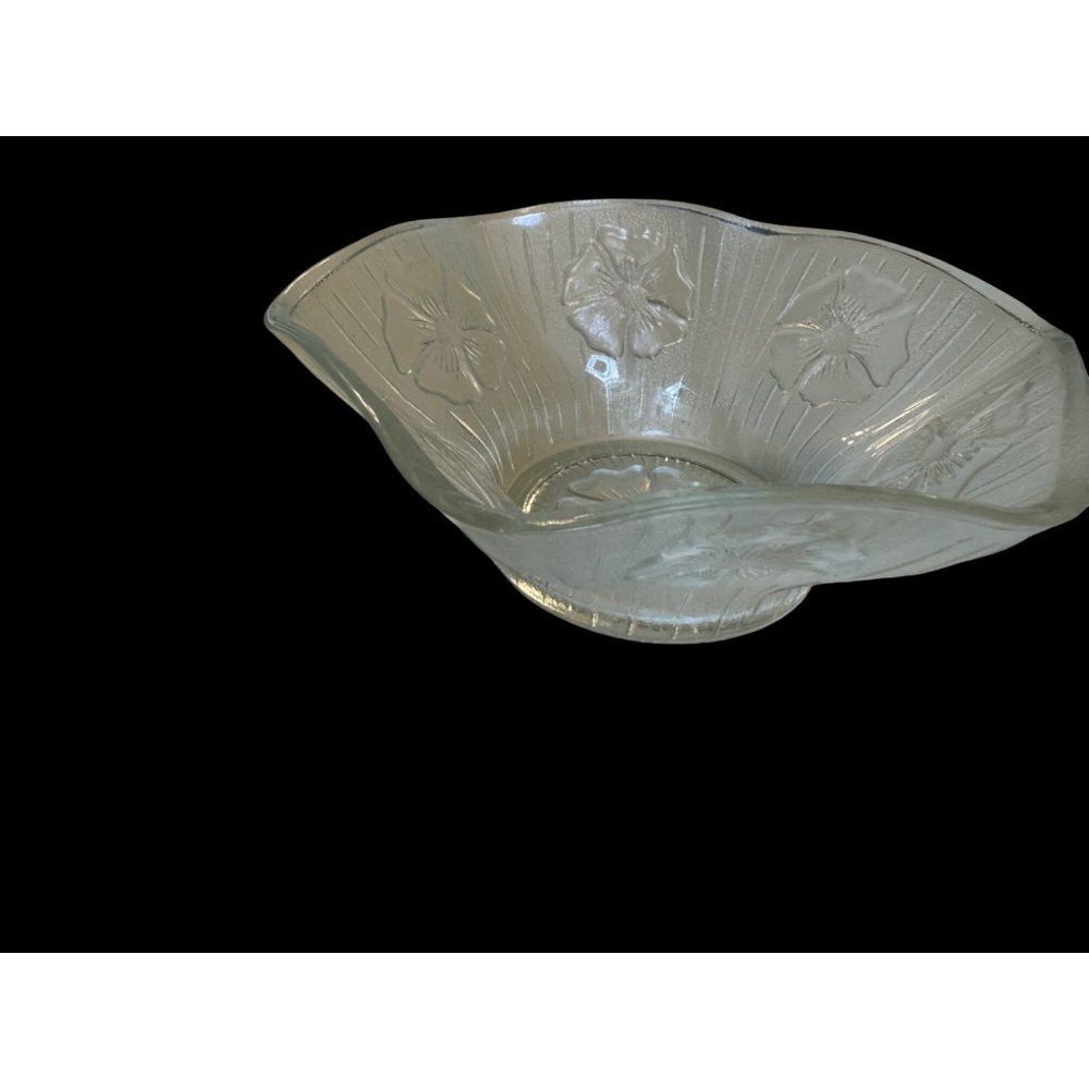 Vintage Iris Salad  Bowl, Ruffled Edges